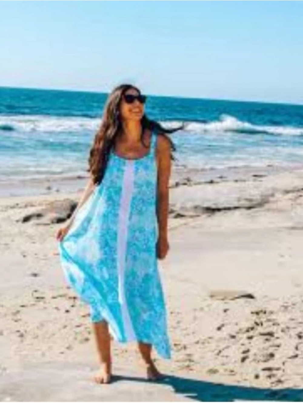 Lilibridge Blue Tropics Midi Dress. XS. NWT. $138! - Picture 7 of 12